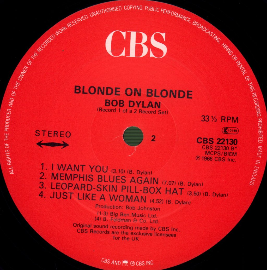 Bob Dylan - Blonde On Blonde - Double Lp