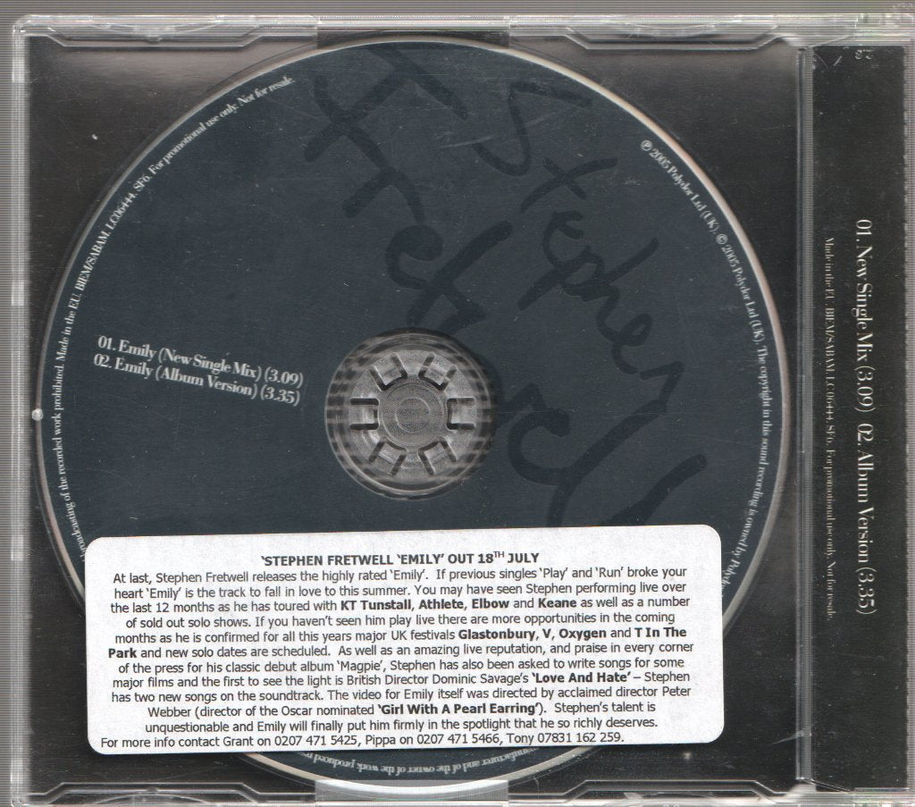 Stephen Fretwell - Emily - Cd