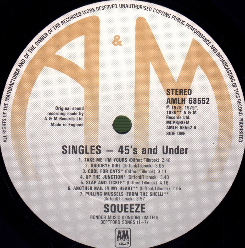 Squeeze - Singles 45'S And Under - Lp