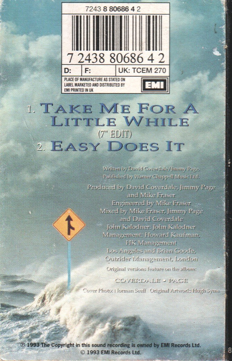 Coverdale Page - Take me for a little while - Cassette
