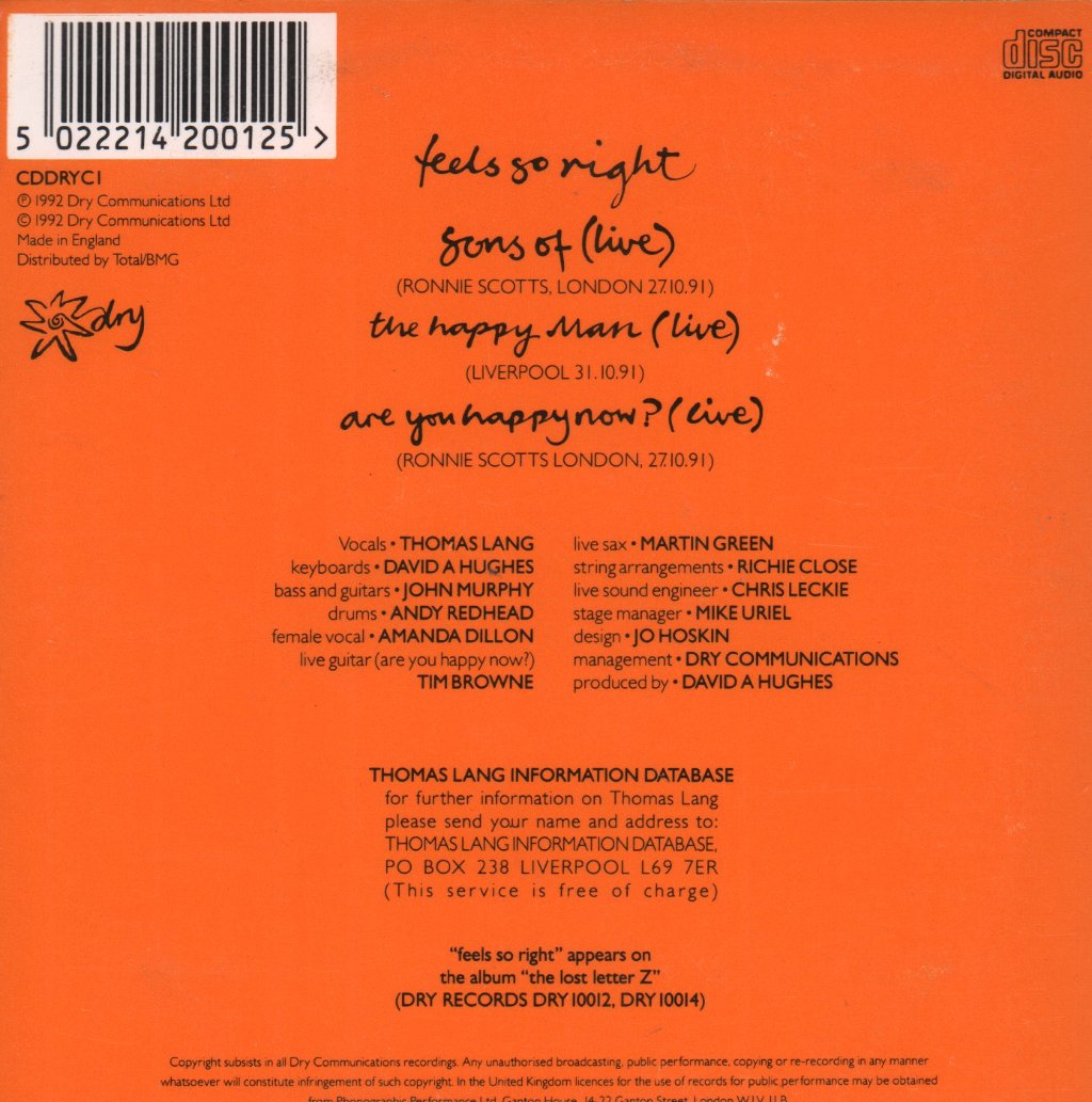Thomas Lang - Feels So Right - Cd