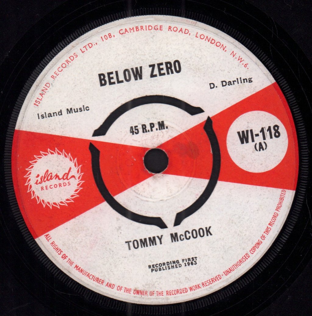 Tommy Mccook - Below Zero - 7 Inch