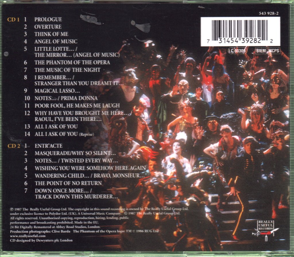 Andrew Lloyd Webber - Phantom Of The Opera (Original Cast Recording) - Double Cd