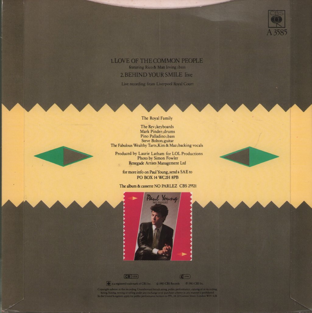 Paul Young - Love Of The Common People - 7 Inch