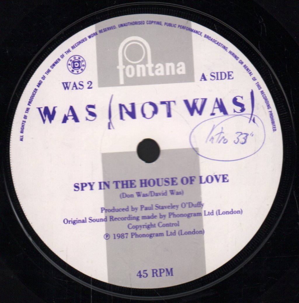 Was Not Was - Spy In The House Of Love - 7 Inch