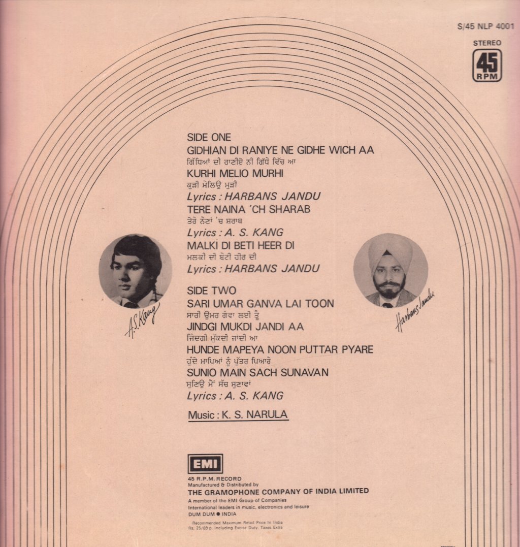 A.S. Kang - Gidhian Di Raniye Ne Gidhe Wich Aa - Lp