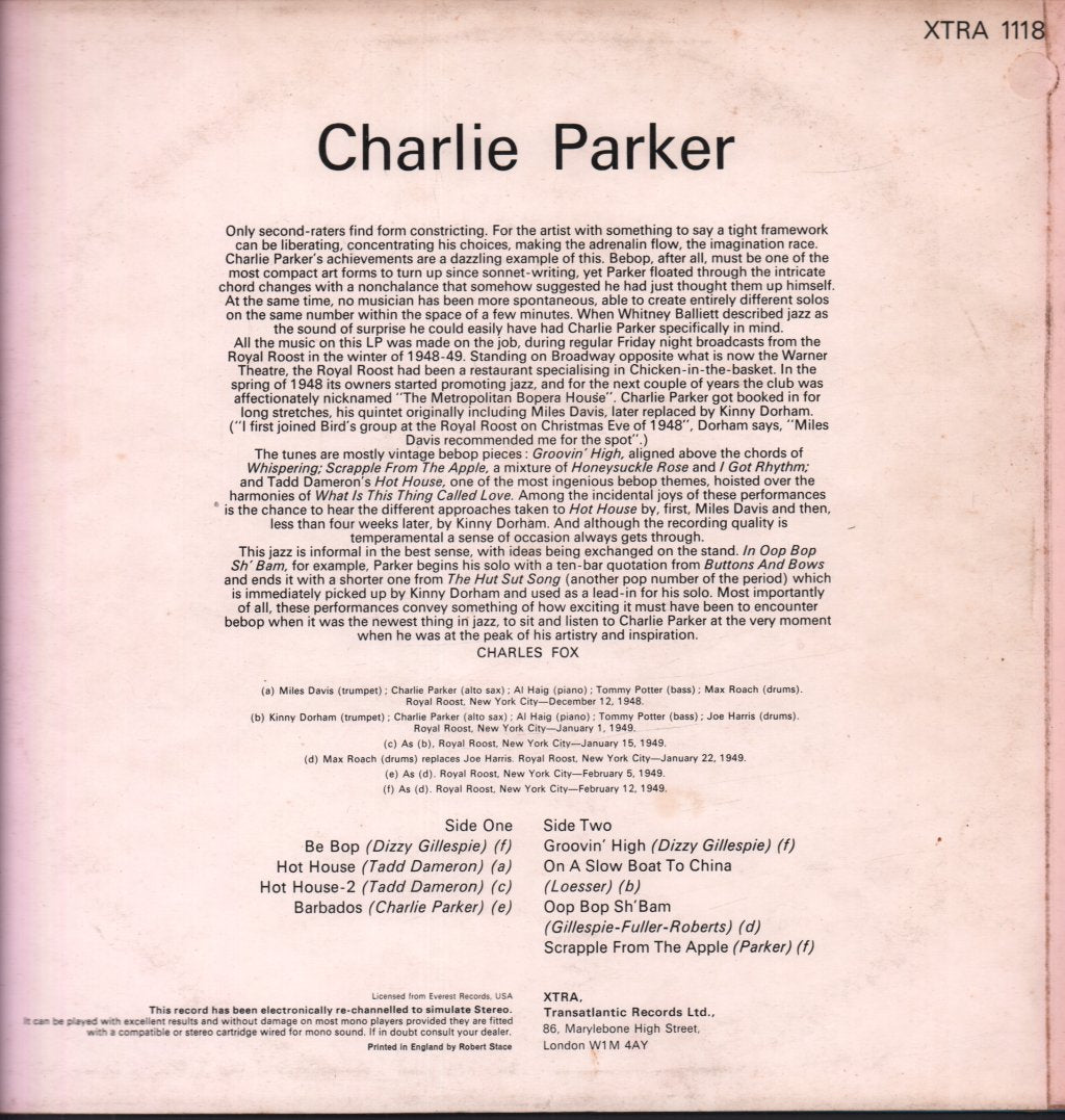 Charlie Parker - Charlie Parker Volume II - Lp