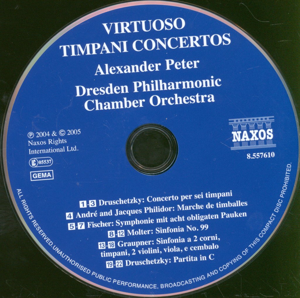Alexander Peter, Dresden Philharmonic Chamber Orchestra - Virtuoso Timpani Concertos - Cd
