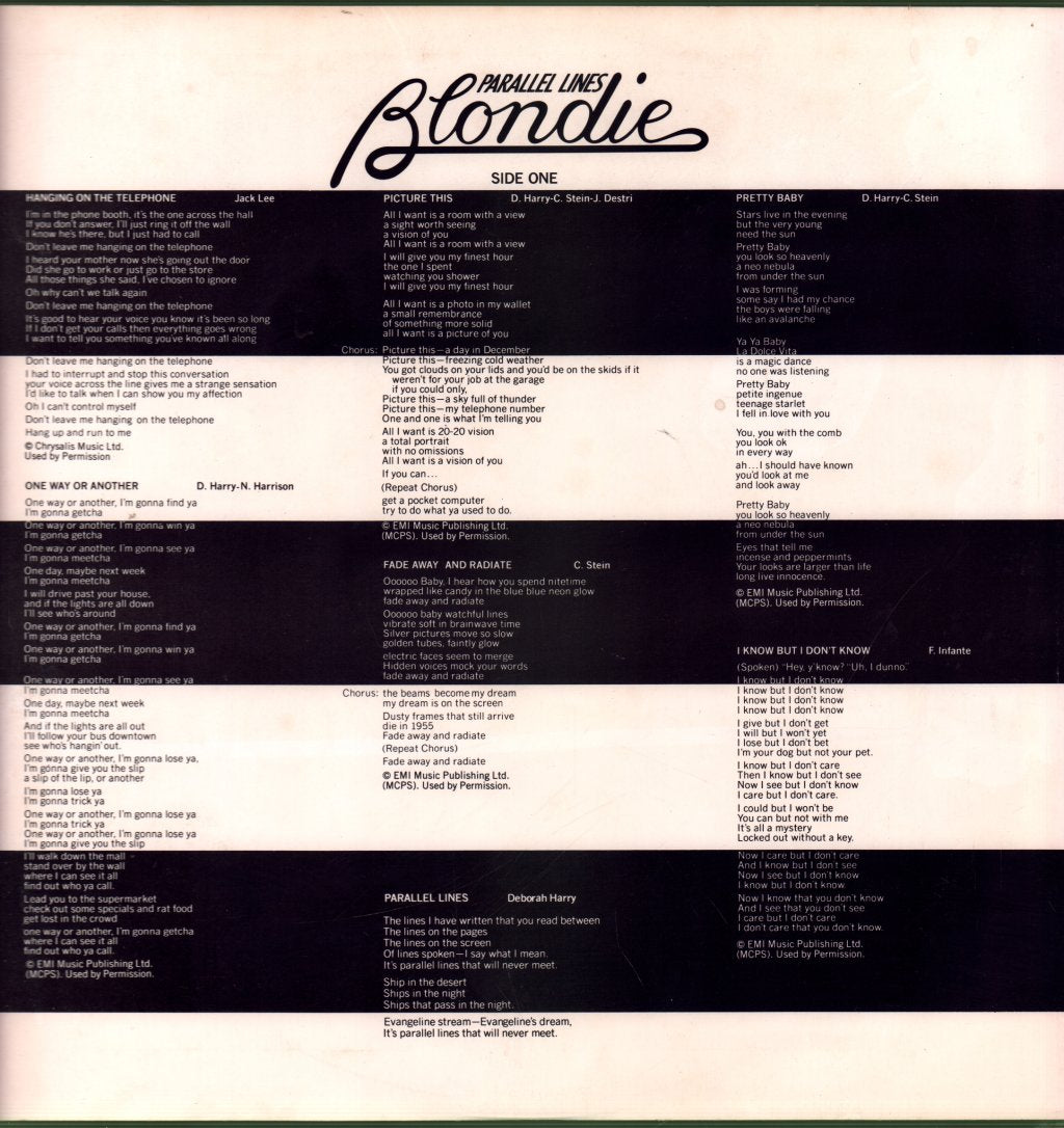 Blondie - Parallel Lines - Lp