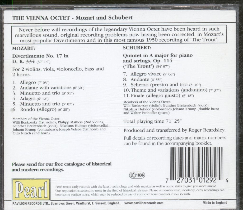 Vienna Octet - Mozart / Schubert - Cd