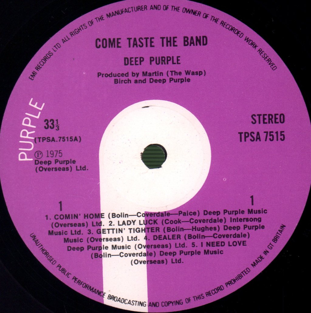 Deep Purple - Come Taste The Band - Lp
