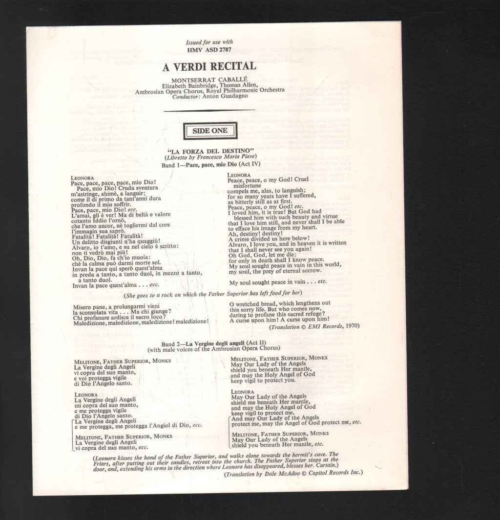 Montserrat Caballe - Sings Verdi - Lp