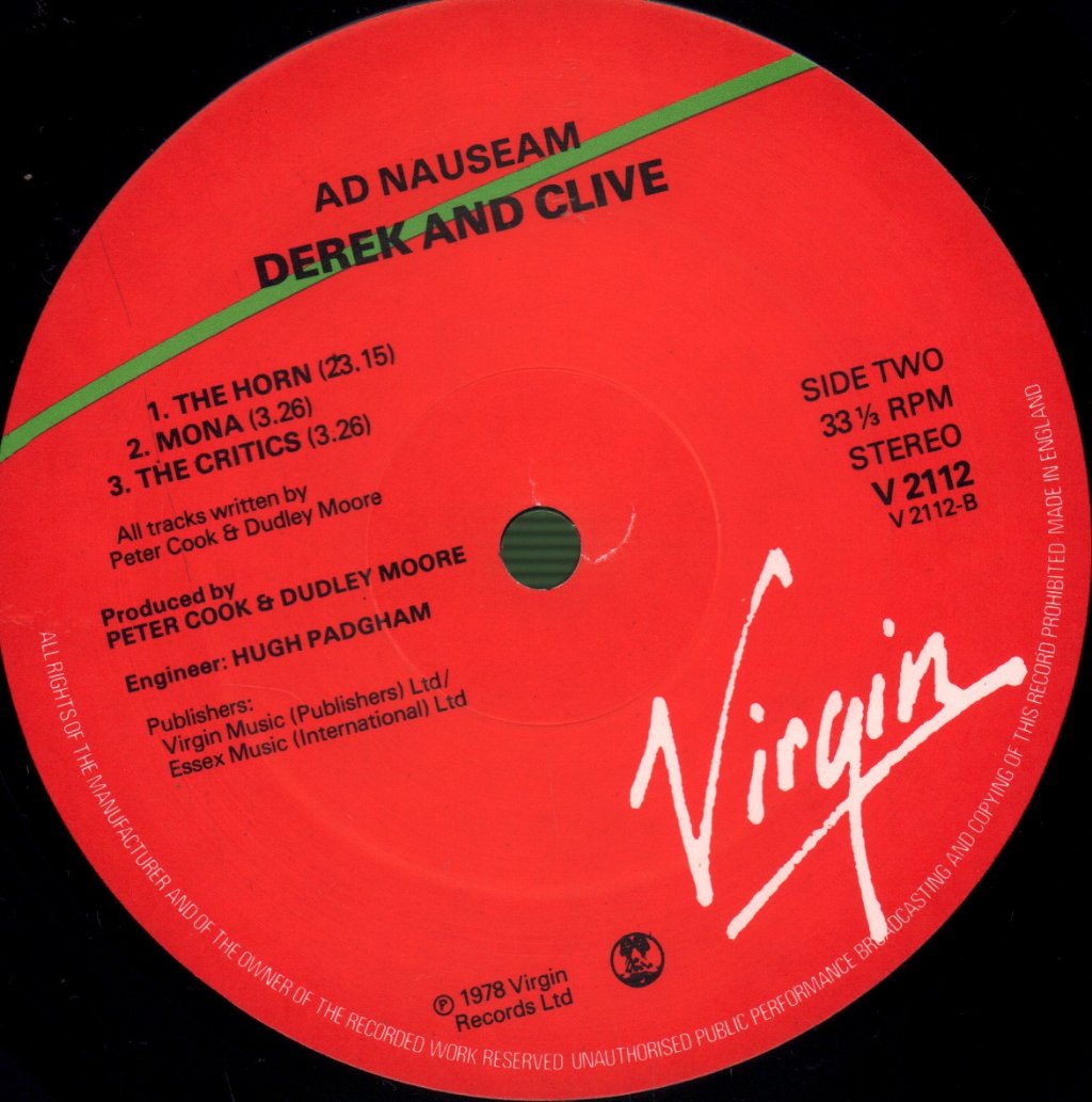 Derek And Clive - Ad Nauseam - Lp