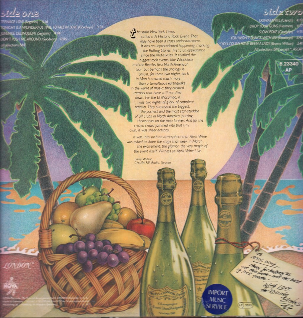 April Wine - Live At The El Mocambo - Lp