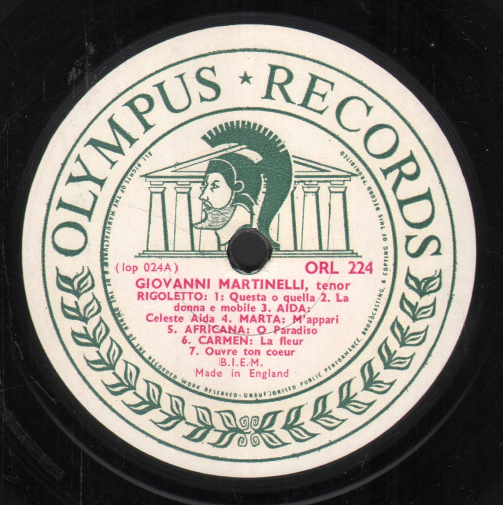 Giovanni Martinelli - Giovanni Martinelli, Tenor - Lp