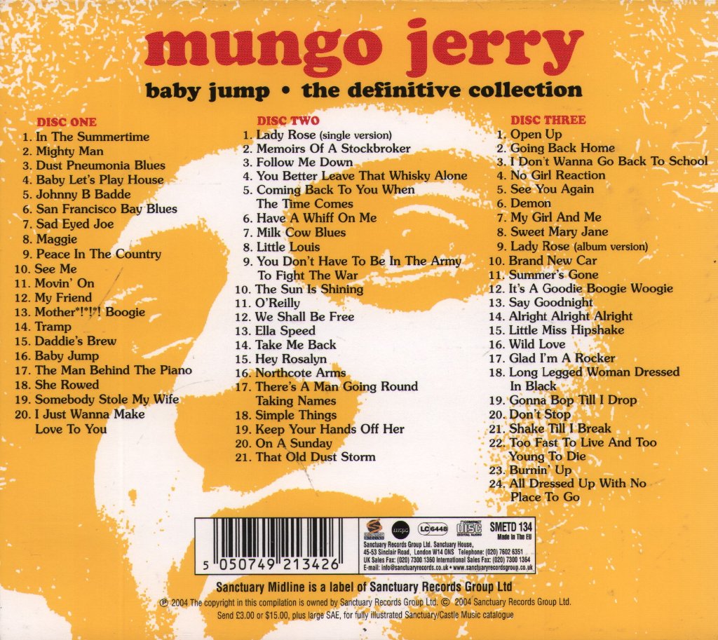 Mungo Jerry - Baby Jump The Definitive Collection - Cd Set
