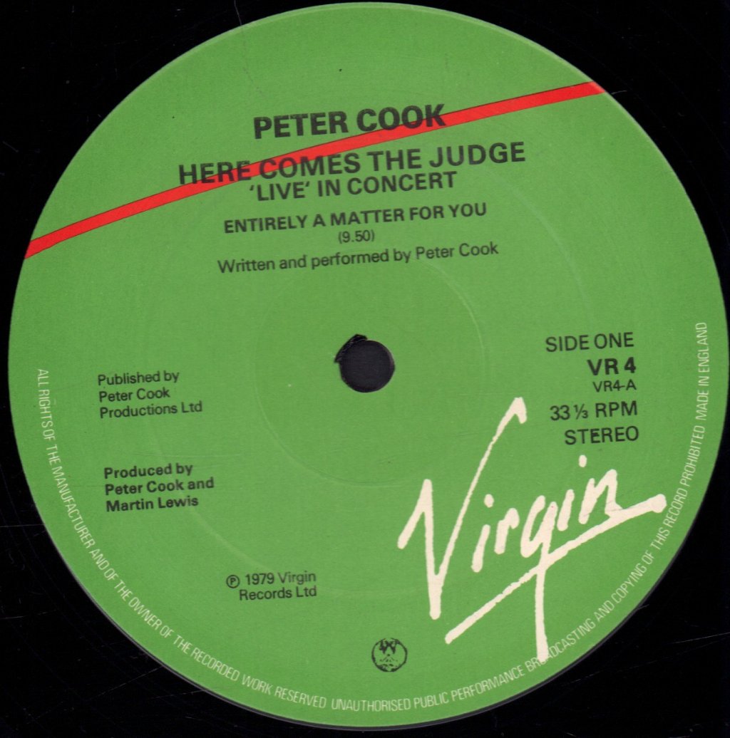 Peter Cook - Here Comes The Judge (Live) - Lp