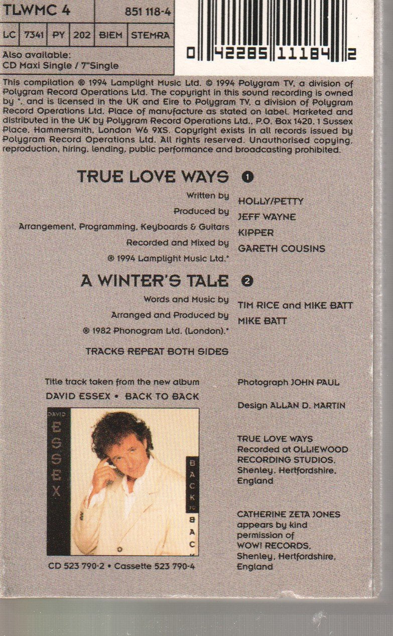 David Essex And Catherine Zeta Jones - True Love Ways - Cassette