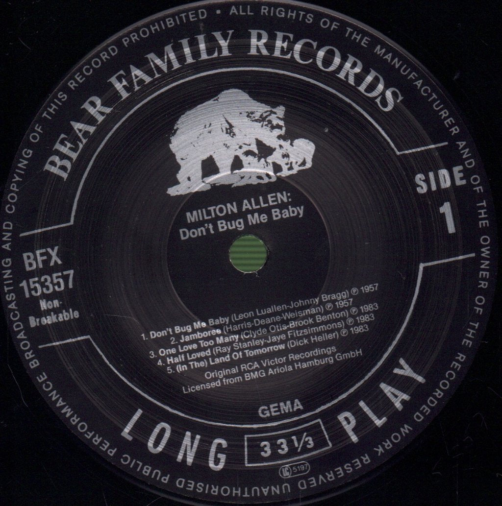 Milton Allen - Don't Bug Me Baby - Lp