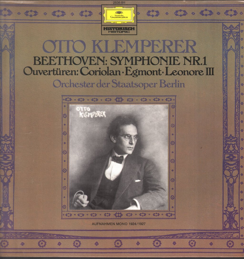 Otto Klemperer / Orchester Der Staatsoper Berlin - Beethoven - Symphonie Nr.1 / Ouvertüren: Coriolan · Egmont · Leonore III - Lp