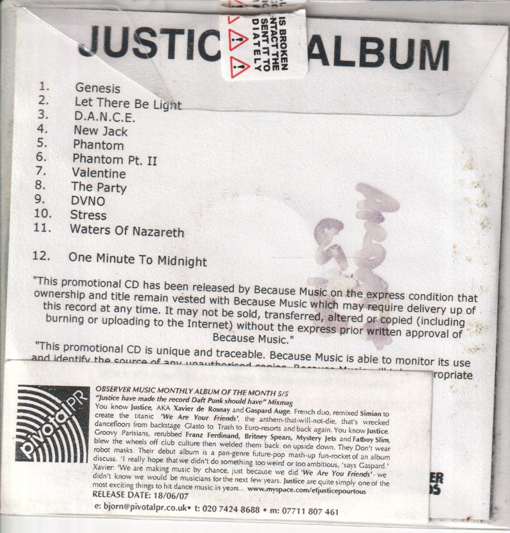 Justice - † Album - Cdr