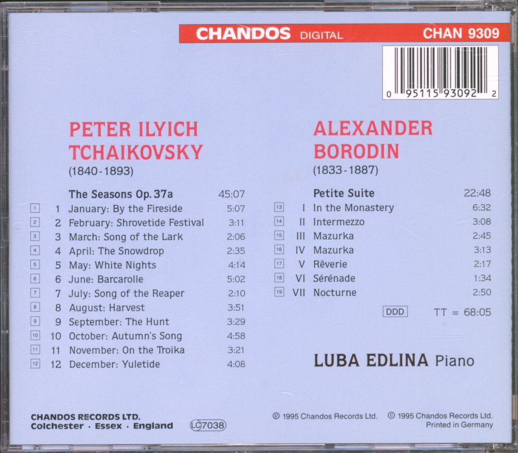 Luba Edlina - Tchaokovsky / Borodin - Seasons / Petite Suite - Cd