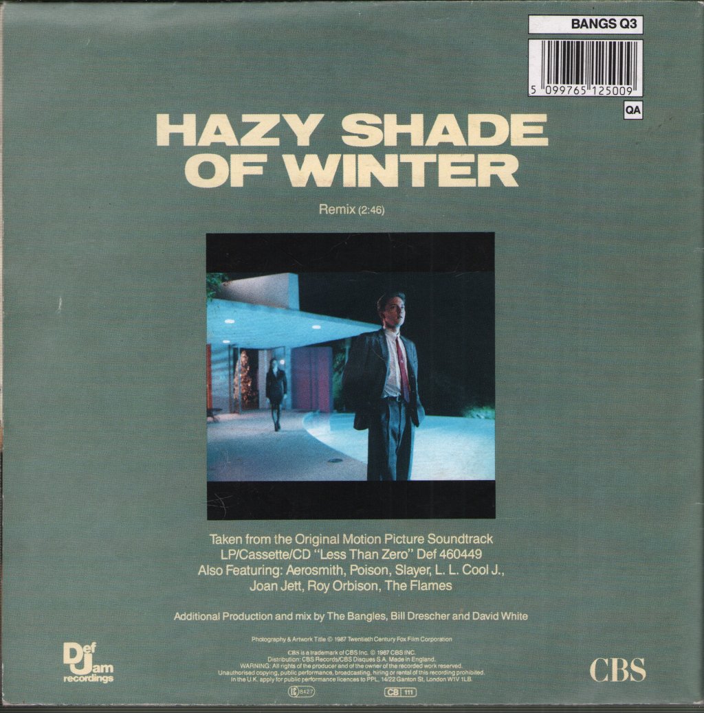 Bangles / Joan Jett And The Blackhearts - Hazy Shade Of Winter/She's Lost You - 7 Inch