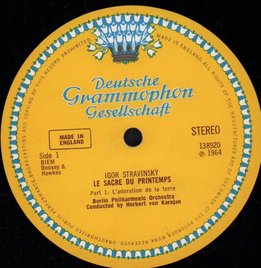 Herbert Von Karajan - stravinsky Le Sacre Du Printemps - Lp