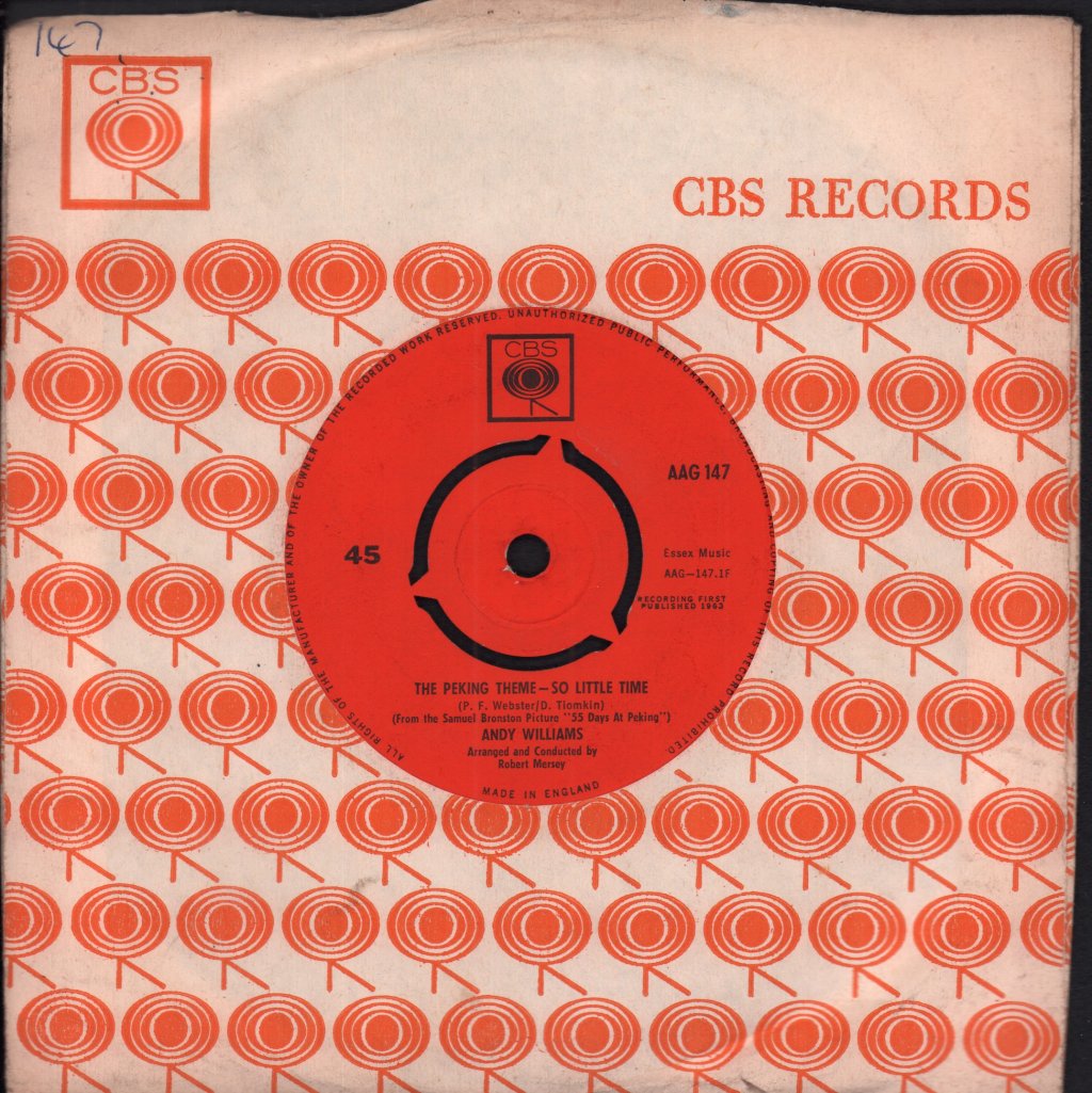 Andy Williams - Peking Theme - 7 Inch