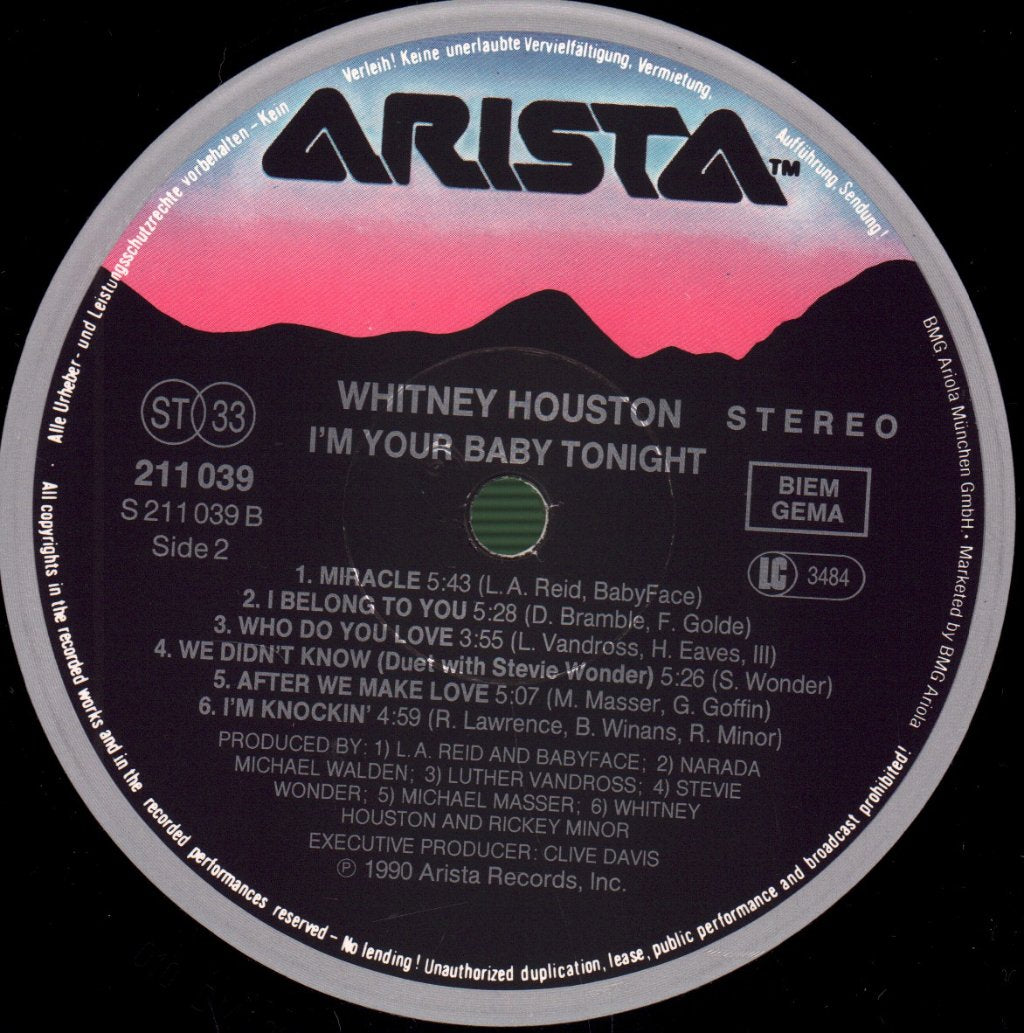Whitney Houston - I'm Your Baby Tonight - Lp – Vinyl Tap