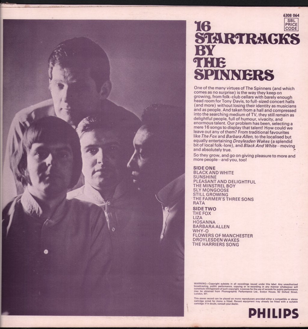 Spinners (Folk Group) - 16 Startracks - Lp
