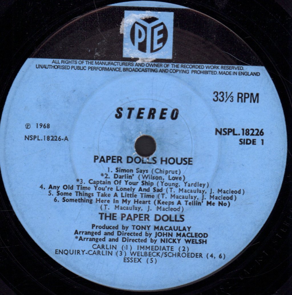 Paper Dolls - Paper Dolls House - Lp