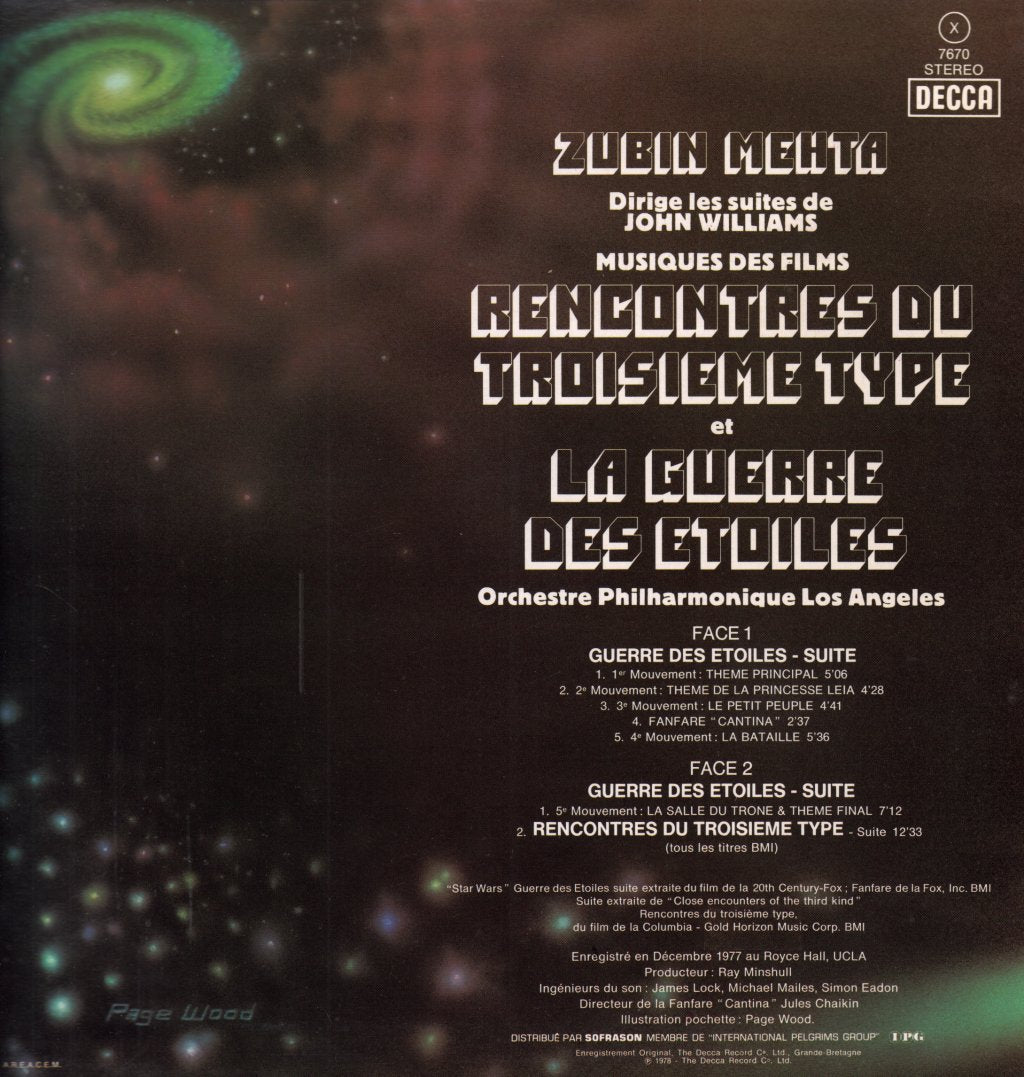 Zubin Mehta - La Guerre Des Etoiles/Rencontres Du Troisieme Type - Lp