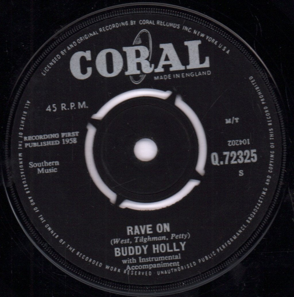 Buddy Holly - Rave On - 7 Inch
