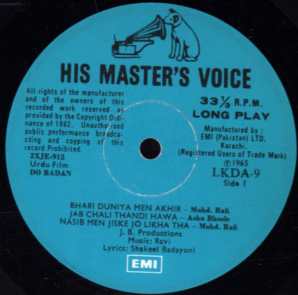 Ravi, Shakeel Badayuni - Do-Badan - Lp