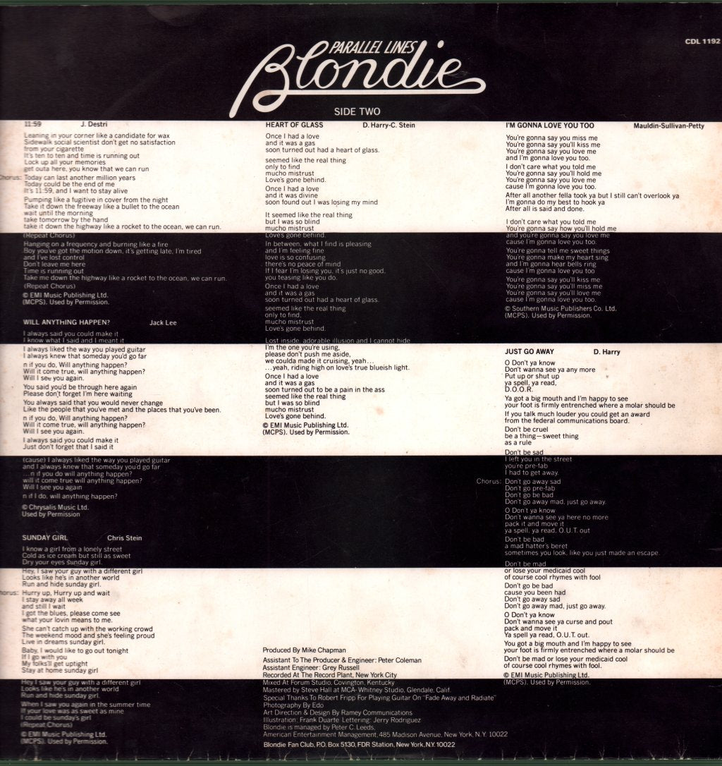 Blondie - Parallel Lines - Lp