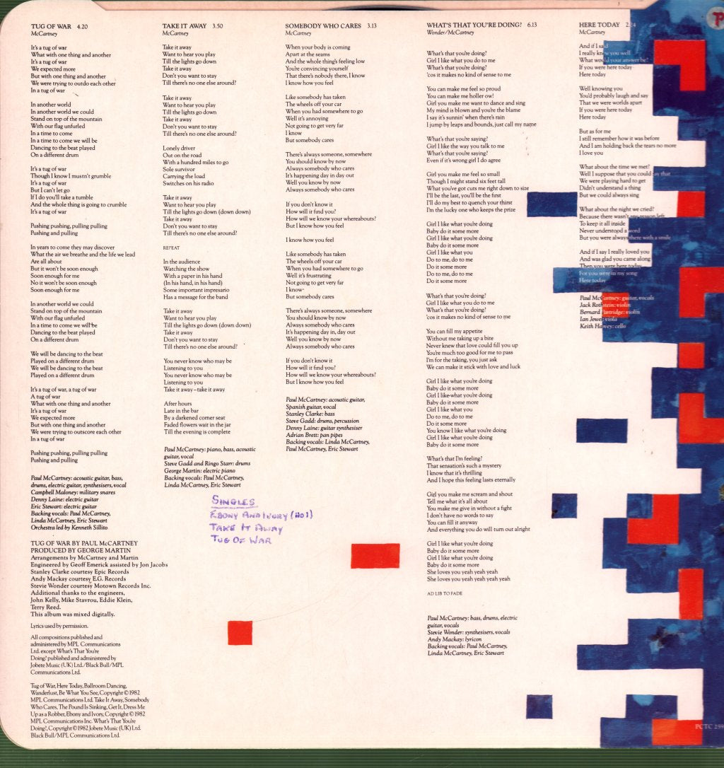 Paul McCartney - Tug Of War - Lp