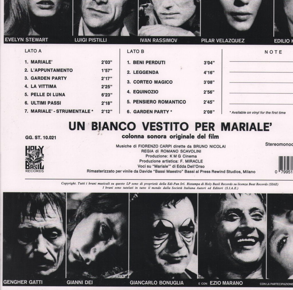 Fiorenzo Carpi - Un Bianco Vestito Per Mariale' - Lp