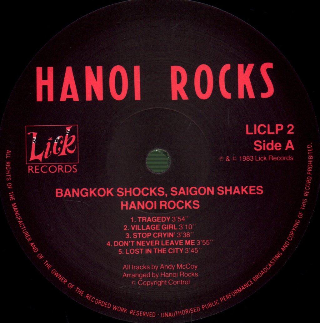 Hanoi Rocks - Bangkok Shocks, Saigon Shakes, Hanoi Rocks - Lp