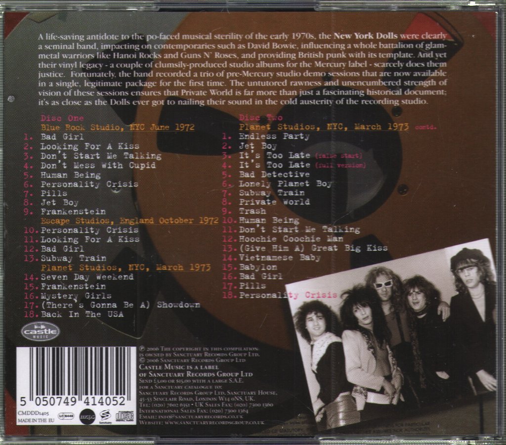 New York Dolls - Private World (The Complete Early Studio Demos 1972-73) - Double Cd