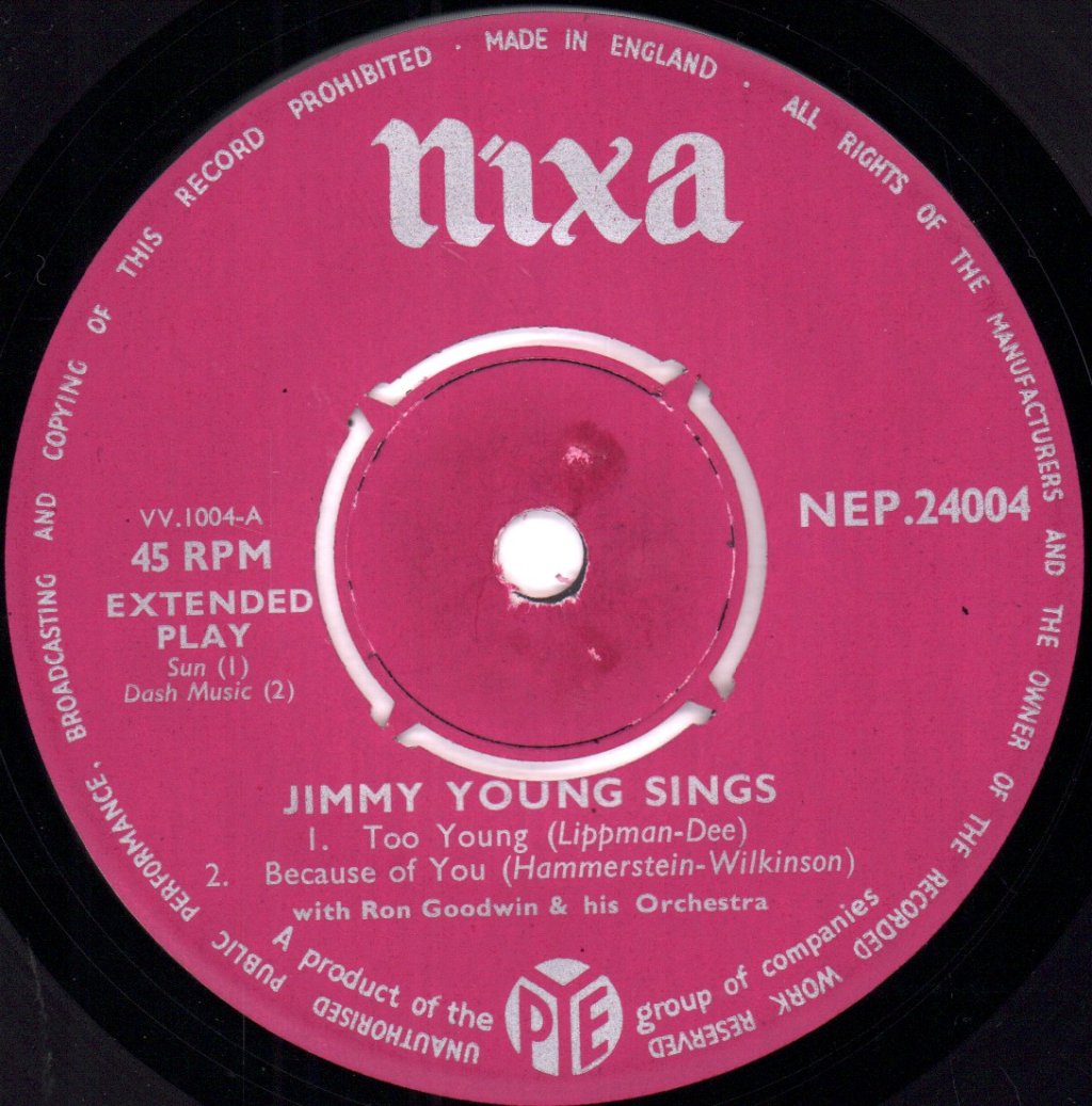Jimmy Young with Ron Goodwin And His Orchestra - Jimmy Young Sings - 7 Inch
