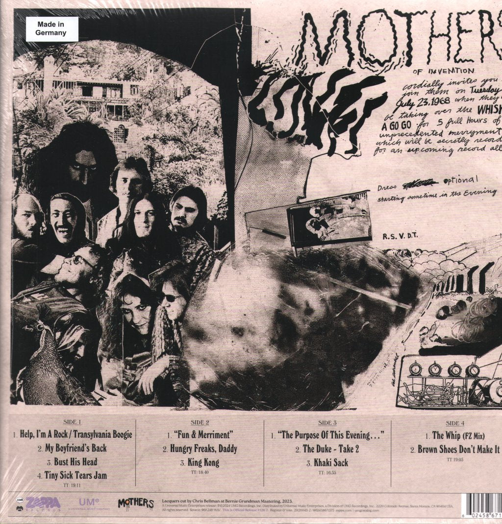Frank Zappa And The Mothers Of Invention - Whiskey A Go Go 1968 Highlights - Double Lp