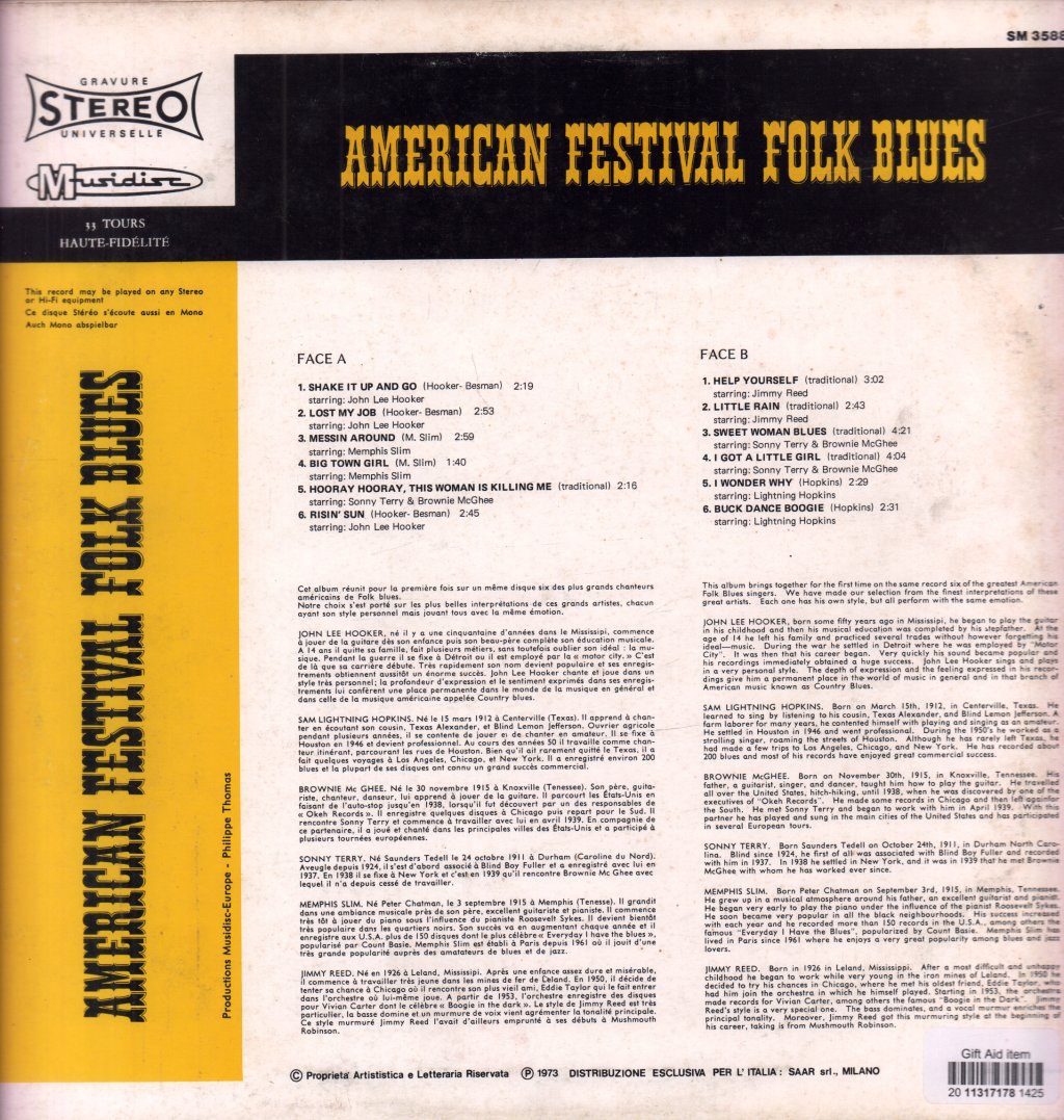 Various Artists - American Festival Folk Blues - Lp