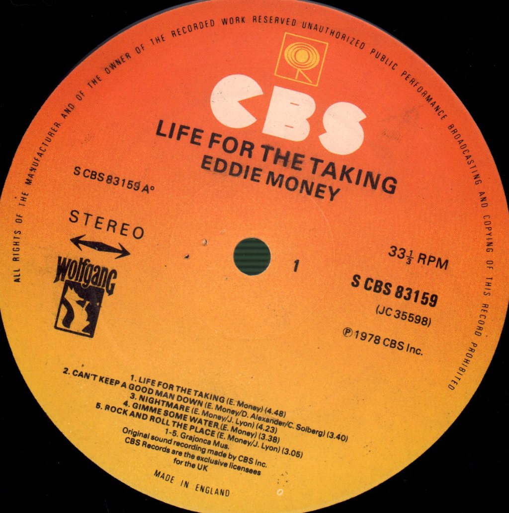 Eddie Money - Life For The Taking - Lp
