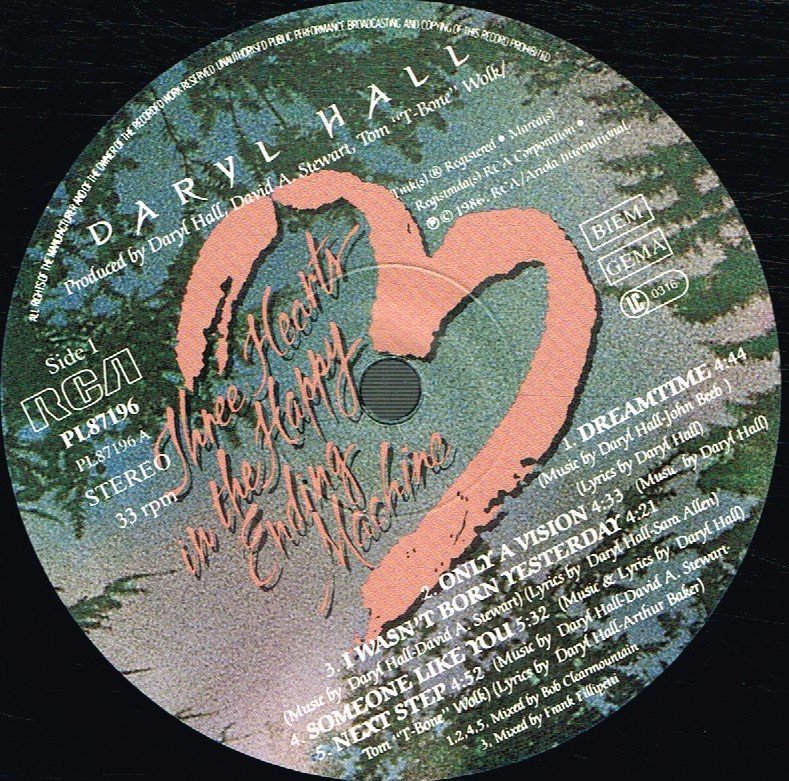 Daryl Hall - Three Hearts In The Happy Ending Machine - Lp