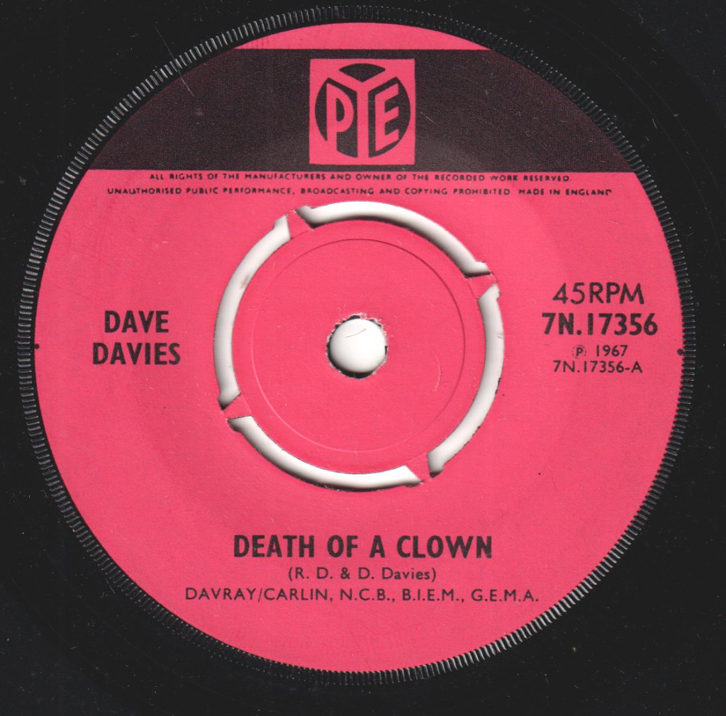 Dave Davies - Death Of A Clown - 7 Inch