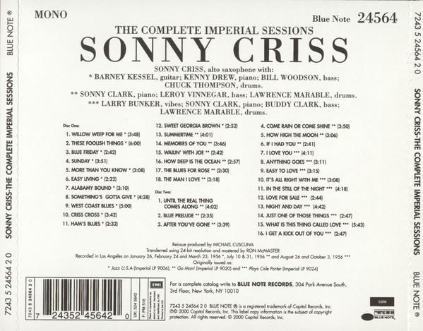 Sonny Criss - Complete Imperial Sessions - Double Cd