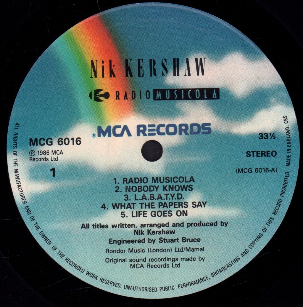 Nik Kershaw - Radio Musicola - Lp