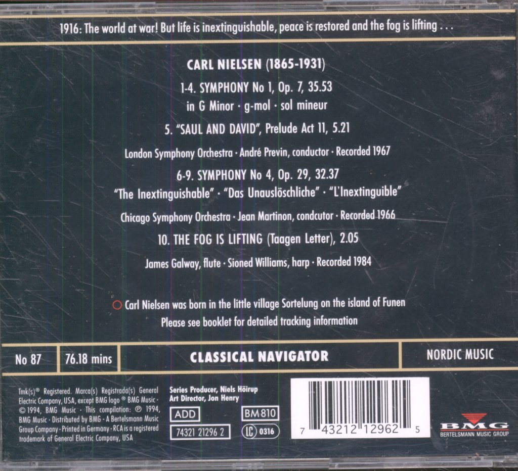 André Previn, London Symphony Orchestra,Jean Martinon - Symphony No 1 & No 4 "Inextinguishable" - Cd
