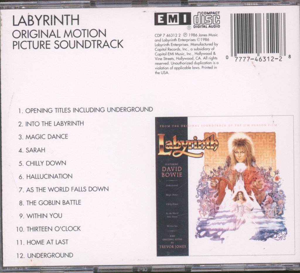 David Bowie, Trevor Jones - Labyrinth (From The Original Soundtrack Of The Jim Henson Film) - Cd